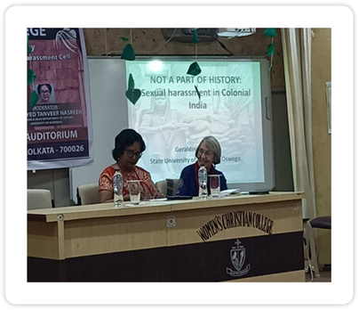 Prof Geraldine Forbes Speaking in the Seminar - Not a Part of History Sexual Harassment in Colonial India